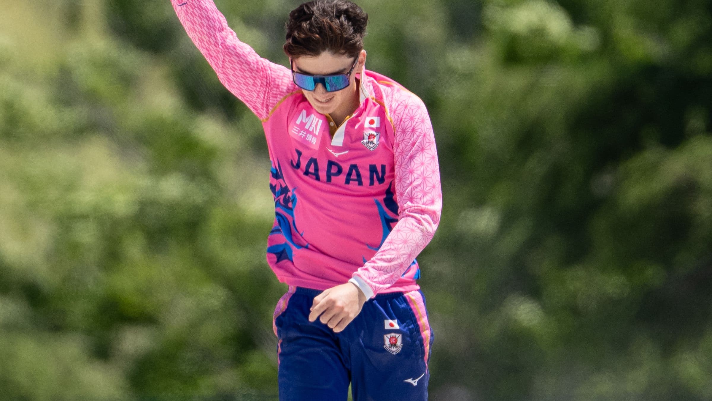 Charlie Hara-Hinze Celebrates a key wicket against Vanuatu